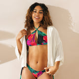 Trippie Hooks Black Floral Print Recycled String Bikini