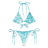 Trippie Hooks Blue Water Print Recycled String Bikini