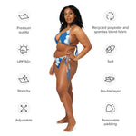 Trippie Hooks Blue Floral Print Recycled String Bikini