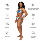 Trippie Hooks Blue Floral Print Recycled String Bikini