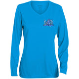 TRIPPIE HOOKS Shut Up & Toke Ladies' Moisture-Wicking Long Sleeve V-Neck Tee