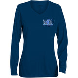 TRIPPIE HOOKS Shut Up & Toke Ladies' Moisture-Wicking Long Sleeve V-Neck Tee